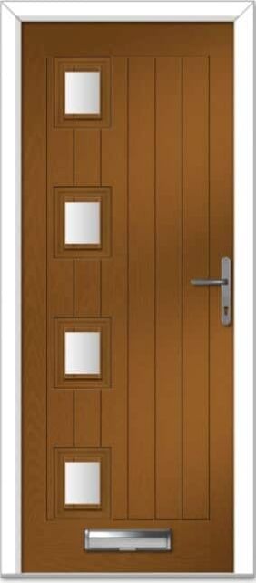 Golden Oak Seminole 4 Left Farmhouse Composite Door