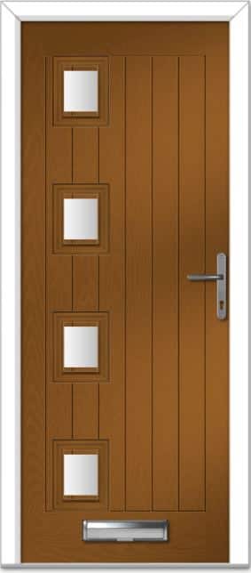 Golden Oak Seminole 4 Left Farmhouse Composite Door