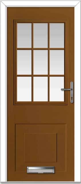 Golden Oak Tatton Grid Composite Door