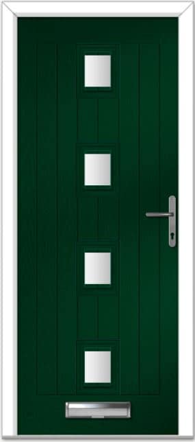 Green Seminole 4 Centre Farmhouse Composite Door