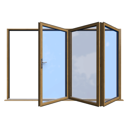 Bifold 2 Aluminium Bifold Irish/Irish Oak Open Out