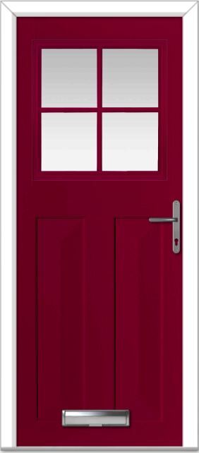Red Eaton Grid Composite Door