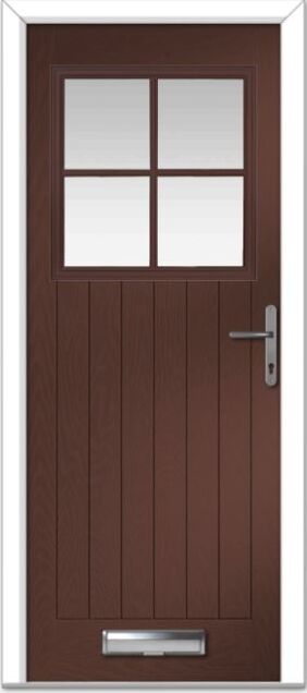 Rosewood Merion 4 Grid Farmhouse Composite Door