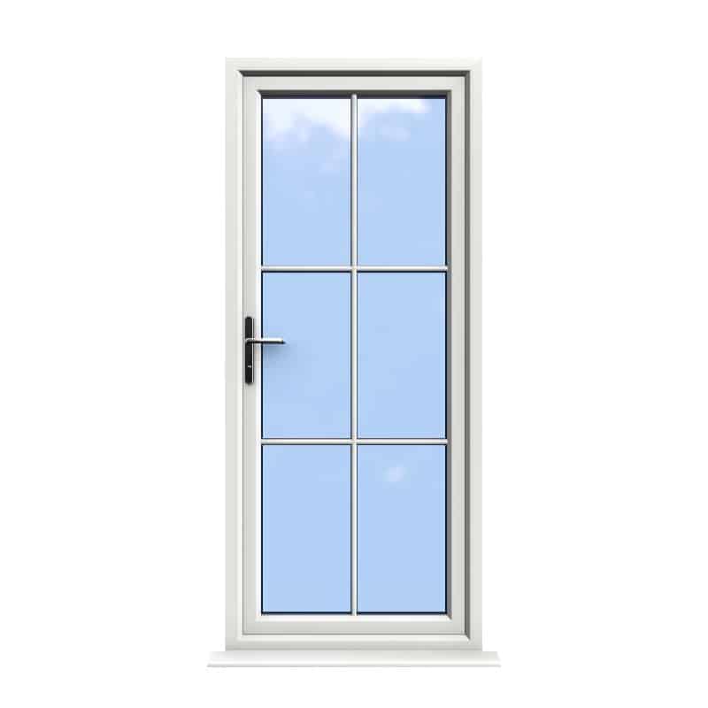 Canterbury - White uPVC Door Supply Only With Astragal Bar 1 Canterbury - White uPVC Door Supply Only With Astragal Bar