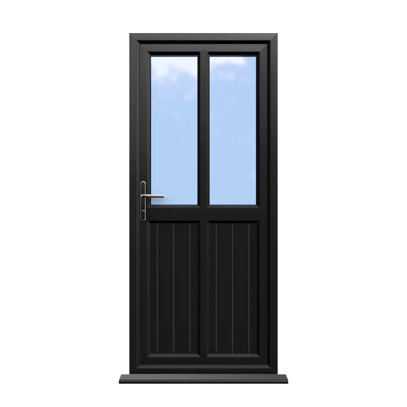 Edinburgh - Black On White uPVC uPVC Door Shiplap Supply Only 1 Edinburgh - Black White uPVC uPVC Door Shiplap Supply Only
