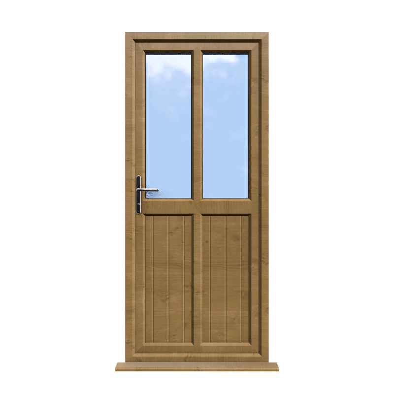 Edinburgh - Irish Oak On White uPVC uPVC Door Shiplap Supply Only 1 Edinburgh - Irish Oak On White uPVC uPVC Door Shiplap Supply Only