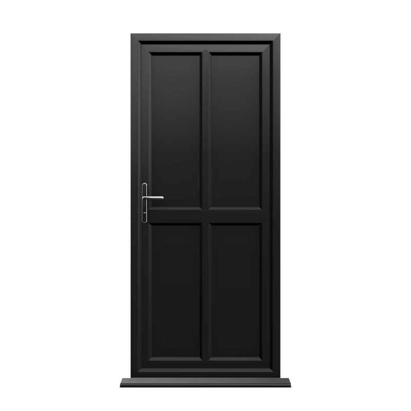 Peterborough - Black On White Panelled uPVC Door Supply Only 1 Peterborough - Black On White Panelled uPVC Door Supply Only
