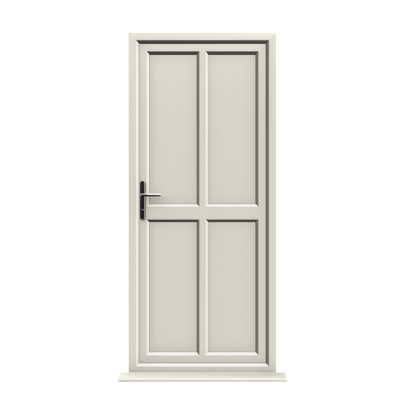 Peterborough - Cream On White Panelled uPVC Door Supply Only 1 Peterborough - Cream On White Panelled uPVC Door Supply Only
