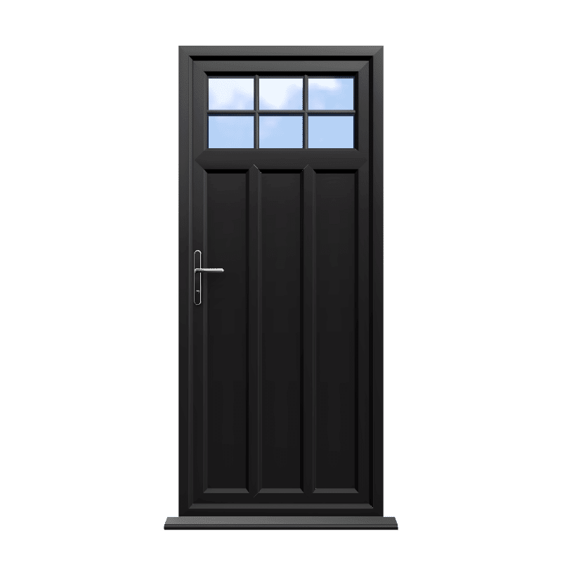 York - Black On White Double Glazed uPVC Door Astragal Bar Supply Only 1 York - Black On White Double Glazed uPVC Door Astragal Bar Supply Only