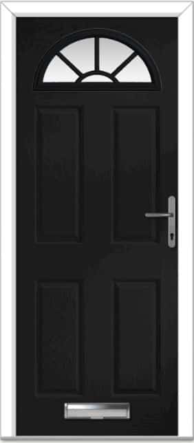 Black Portrush Sunburst Composite Door