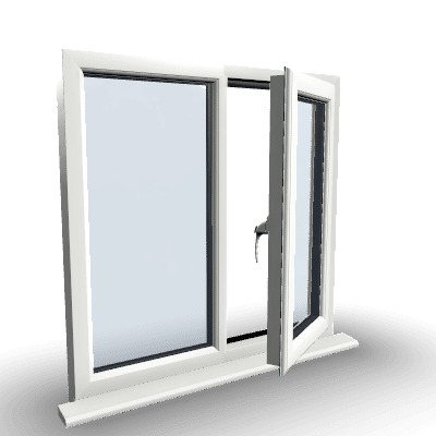 2 Section Right Opener uPVC Window 1 2 Section Right Opener uPVC Window