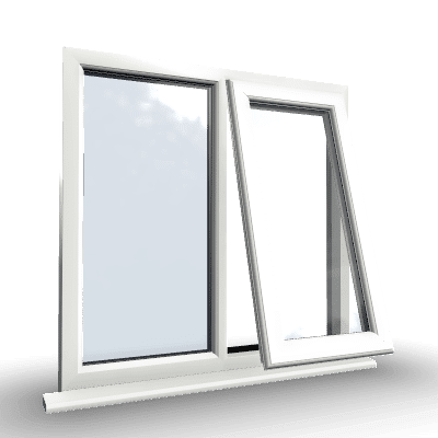 2 Section Right Top Hung Opener uPVC Window 1 2 Section Right Top Hung Opener uPVC Window