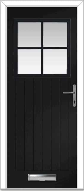Black Merion 4 Grid Farmhouse Composite Door 1 Black Merion 4 Grid Farmhouse Composite Door