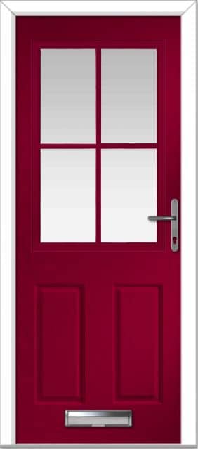 Red Lyntham 4 Lite Grid Composite Door 1 Red Lyntham 4 Lite Grid Composite Door