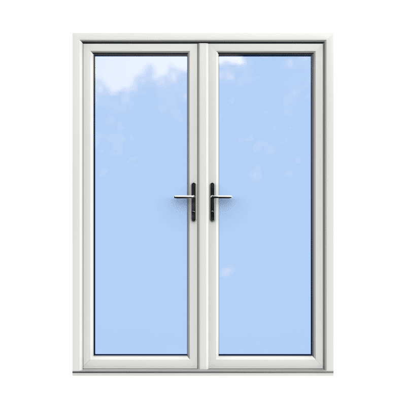 White Double Glazed uPVC French Door 1760 x 2100 1 1700 x 2100 uPVC French Door
