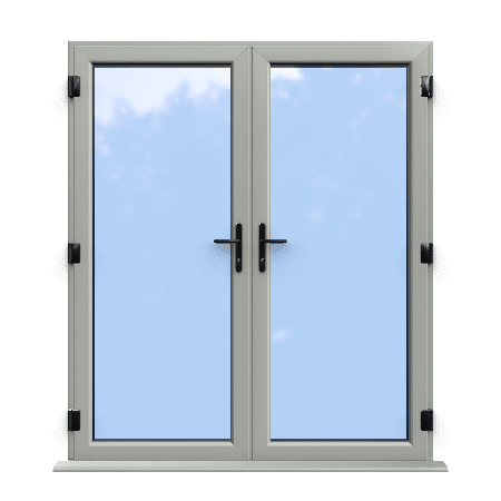 Agate Grey On White Double Glazed uPVC French Door 1 Agate Grey On White Double Glazed uPVC French Door