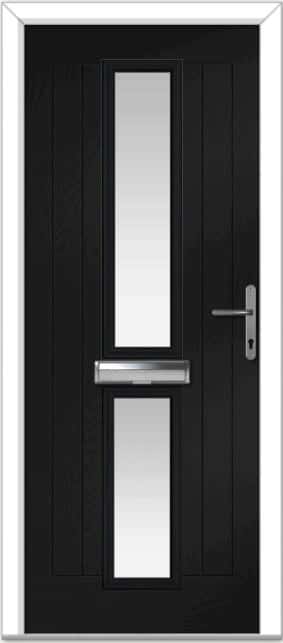 Black Valderrama Centre Farmhouse Composite Door 1 Black Valderrama Centre Farmhouse Composite Door