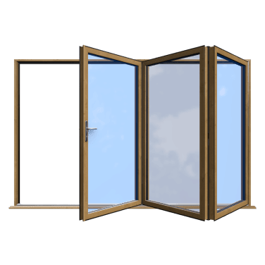 Bifold 2 Aluminium Bifold Irish/Irish Oak Open Out