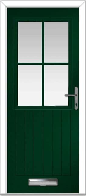 Green Lyntham 4 Lite Grid Farmhouse Composite Door 1 Green Lyntham 4 Lite Grid Farmhouse Composite Door
