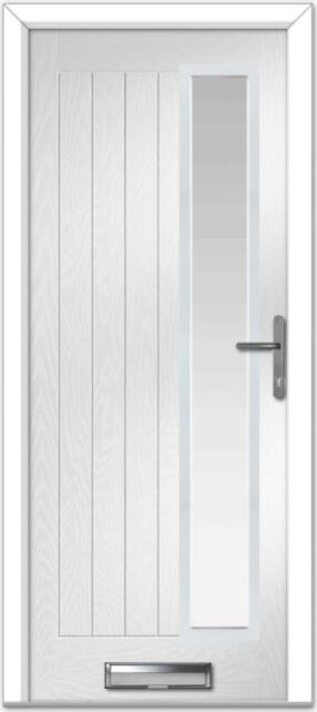 White Augusta Long Right Farmhouse Composite Door