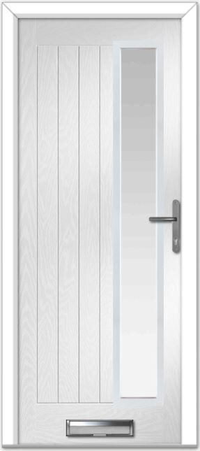 White Augusta Long Right Farmhouse Composite Door