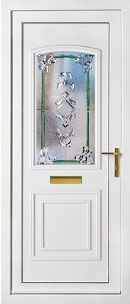 Balmoral One Large Classic Green Crystal Vega Panel External uPVC Door 1 Balmoral One Large Classic Green Crystal Vega Panel External uPVC Door