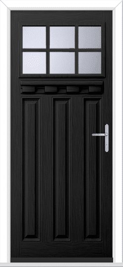 Black Lakewood 1 External Shelf Georgian Bar GRP Composite Door 1 Black Lakewood 1 External Shelf Georgian Bar GRP Composite Door