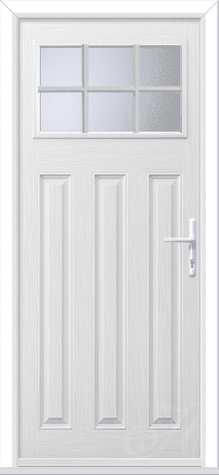 White Lakewood 1 Georgian Bar GRP Composite Door 1 Lakewood 1 Georgian Bar GRP Composite Door