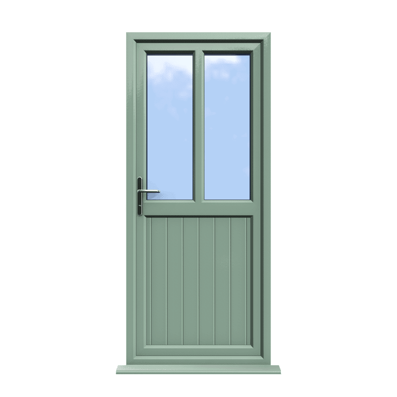 Newport - Chartwell Green On White uPVC Door Shiplap Supply Only 1 Newport - Chartwell Green On White uPVC Door Shiplap Supply Only