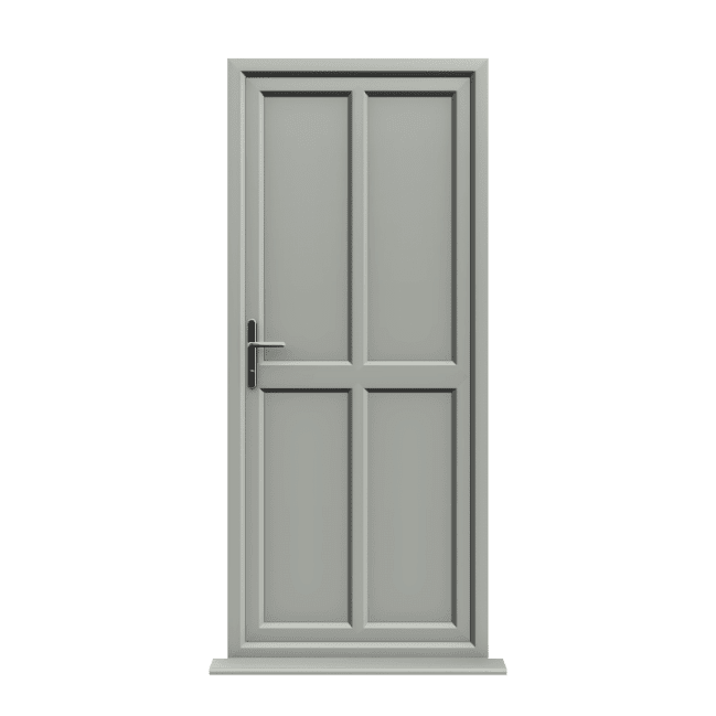 Peterborough - Agate Grey On White Panelled uPVC Door Supply Only 1 Peterborough - Agate Grey On White Panelled uPVC Door Supply Only