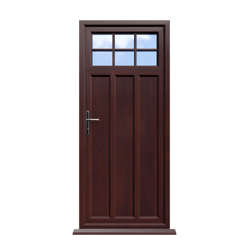 York - Rosewood On White Double Glazed uPVC Door Astragal Bar Supply Only 1 York - Rosewood On White Double Glazed uPVC Door Astragal Bar Supply Only