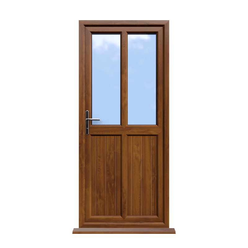 Edinburgh - Golden Oak On White uPVC uPVC Door Shiplap Supply Only 1 Edinburgh - Golden Oak White uPVC uPVC Door Shiplap Supply Only