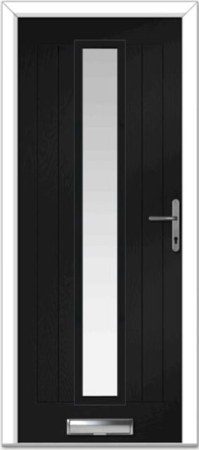 Black Augusta Long Centre Farmhouse Composite Door