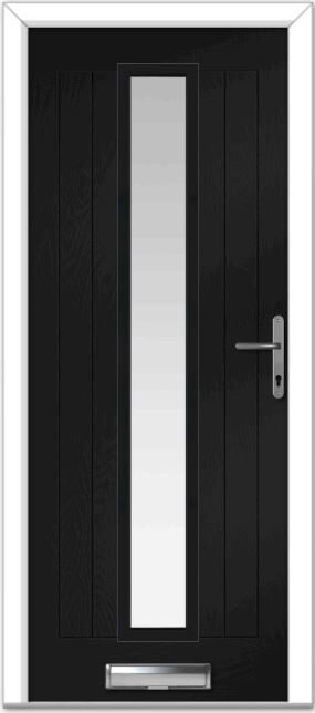 Black Augusta Long Centre Farmhouse Composite Door