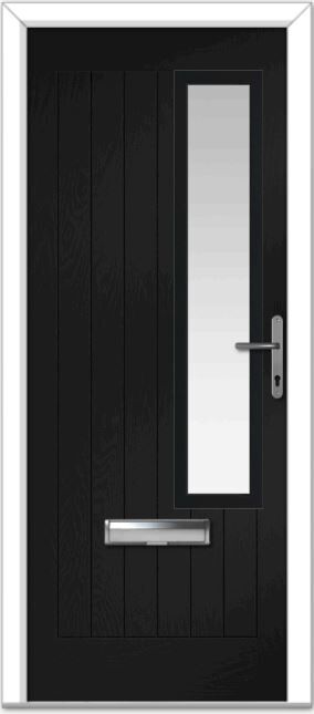 Black Augusta Right Farmhouse Composite Door