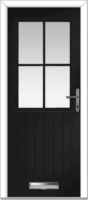 Black Lyntham 4 Lite Grid Farmhouse Composite Door