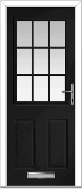 Black Lyntham Grid Composite Door