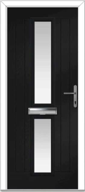 Black Valderrama Centre Farmhouse Composite Door
