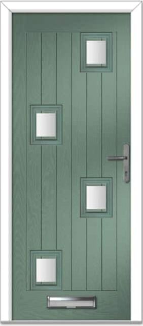 Chartwell Green Seminole 5 Left Farmhouse Composite Door