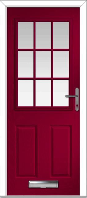 Red Lyntham Grid Composite Door