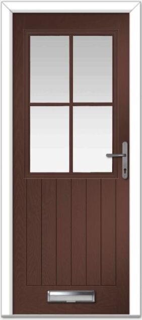 Rosewood Lyntham 4 Lite Grid Farmhouse Composite Door