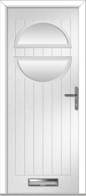 White Chantilly Farmhouse Composite Door