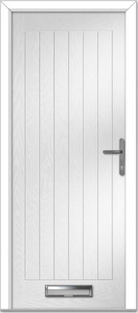 White Farmhouse Solid Composite Door