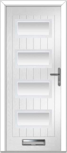 White Oakmont Farmhouse Composite Door