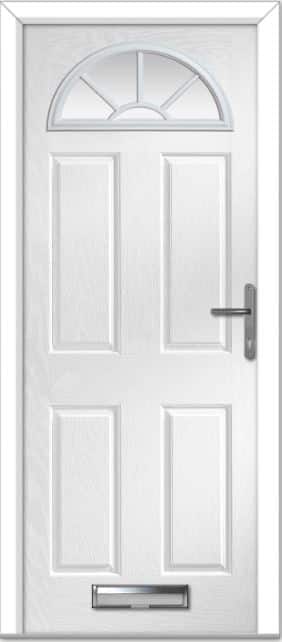 White Portrush Sunburst Composite Door