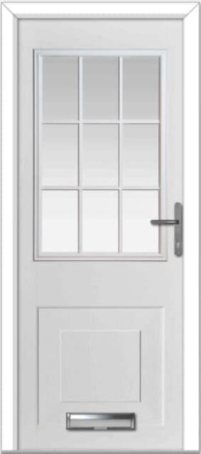 White Tatton Grid Composite Door