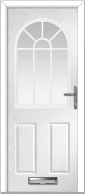 White Turnberry Grid Composite Door