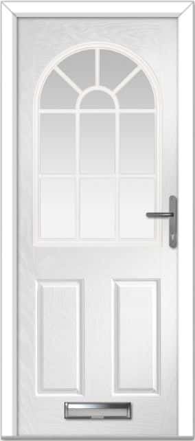 White Turnberry Grid Composite Door