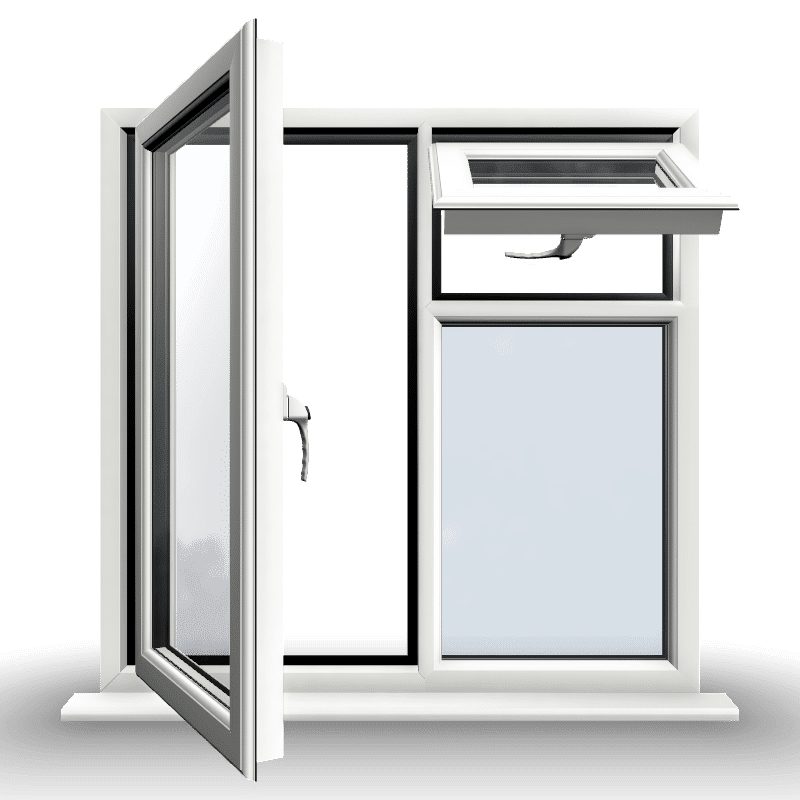 3 Section Left Hung, Right Top Hung Window 1 3 Section Left Hung, Right Top Hung Window